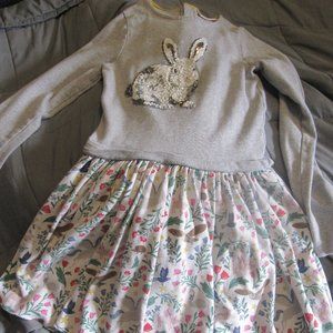 Mini Boden Peculiar Pets Bunny Dress Size 9-10Y.